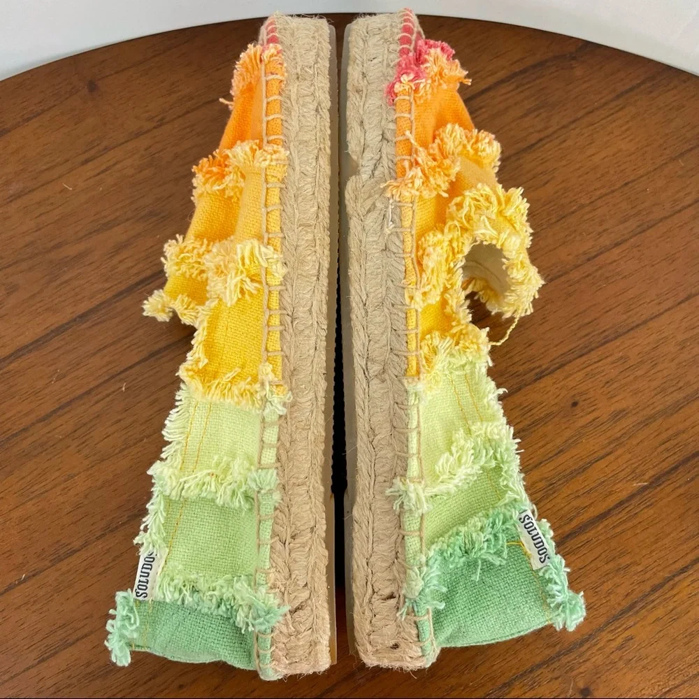 Summery Anthropologie/Soludos Ombre Smoking Slippers Sherbert Multicolor, 7.5